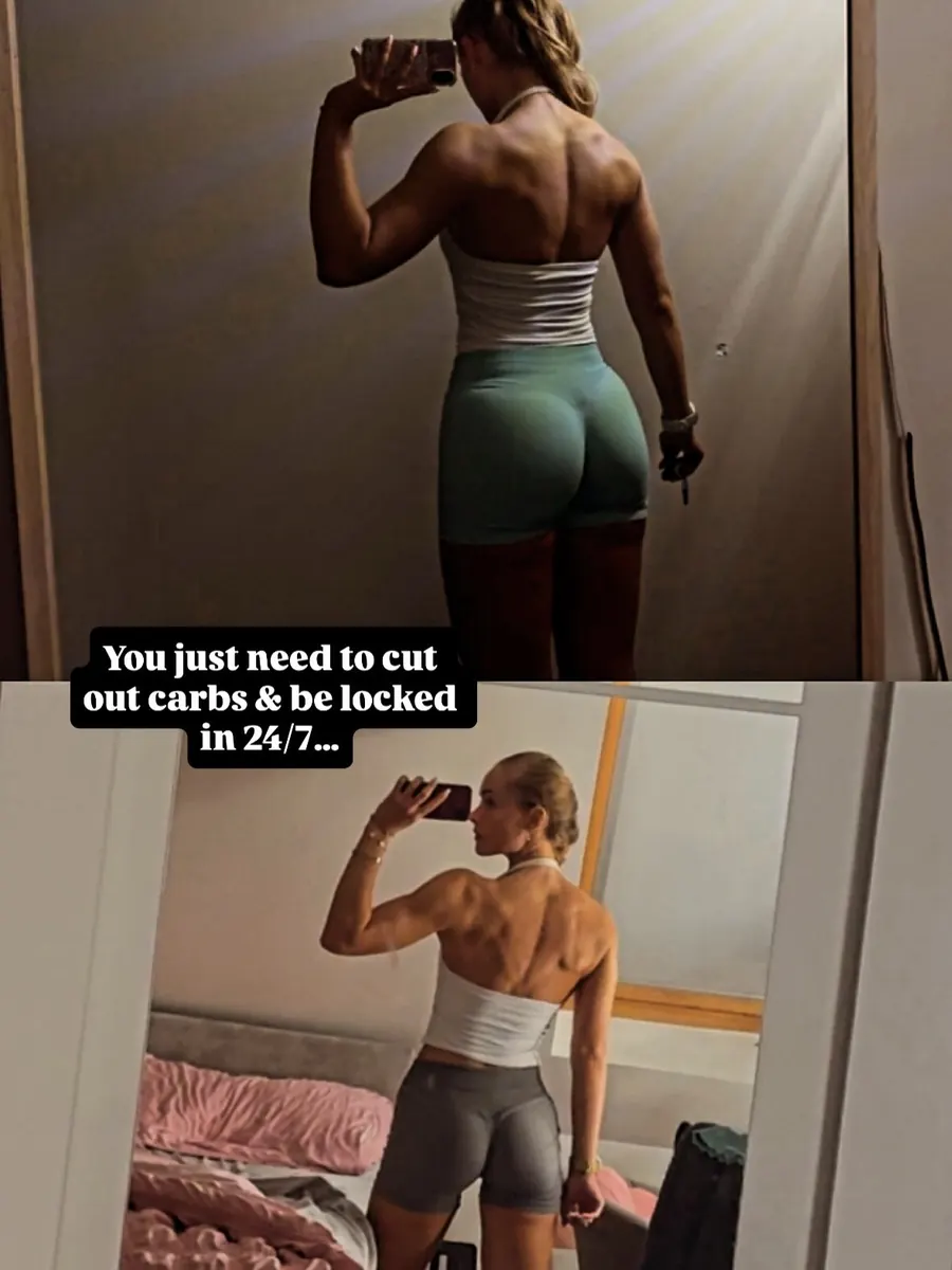 Francesca Milly's own before and after photos, then on a strict diet and now eating freely